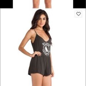 Hunter green wild fox romper